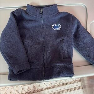 Navy Blue Fleece Jacket with Logo
